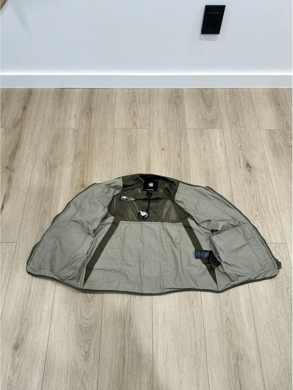 NWT G-Star Raw Utility Fabric Mix Pockets Poplin Vest Size Large